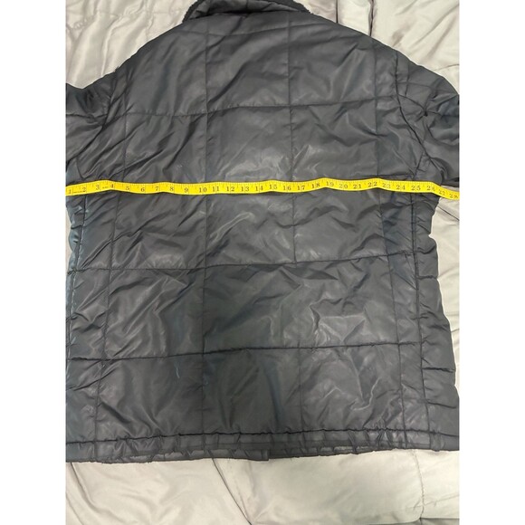 Vtg 70s Dakota Black Quilted Puffer Jacket XL XXL Ranchcore Workwear Faux Fur - Picture 10 of 10
